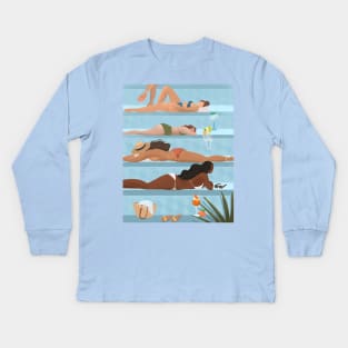 Poolside ladies Kids Long Sleeve T-Shirt